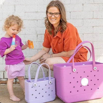 Waterproof Summer Storage Basket Mini Kid Beach Bogg Bag Women Shopping Bag Picnic Rubber Jelly Tote Bogg Bag Kid Purses