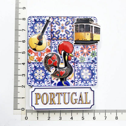 Portugal Fridge Magnets Tourism Souvenir UV Printing Resin Refrigerator Magnets Sticker Collection craft Gift Home Decoration