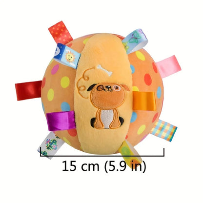 Interactive Ball Dog Toy Suitable for Aggressive Chewing Training, Stress Relief, Bite Sound Resistance, Plush Handle Dog Toy