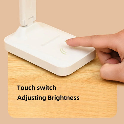 LED Table Lamp Eyes Protection Touch Dimmable LED Reading Light Student Dormitory Bedroom Reading USB Rechargable Desk Lamp