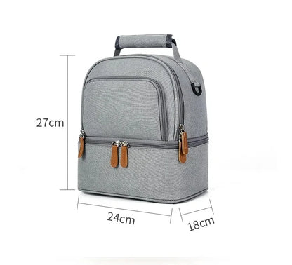 Large Capacity Hot Picnic School Food Lunch Bag Insulated Backpack Lunch Box Bags Fresh Cooler Breast Milk Fresh-keeping Handbag