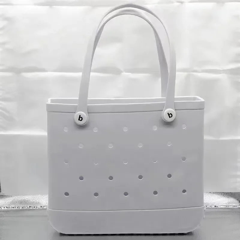Fashion Beach Bogg Bag Rubber Waterproof Basket Large Capacity Summer Storage Shoulder Handbag Travel Women Tote Shopping Bags