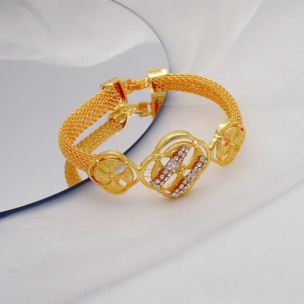 2023 Fine Jewelry Sets For Women Dubai Bridal Wedding Gifts Necklace Bracelet Earrings Ring Jewellery Set African Bead jewelry