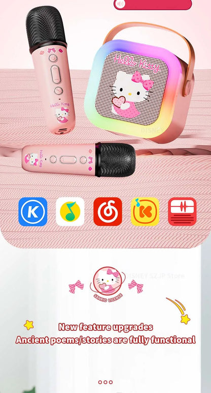 Sanrio Bluetooth Speakers ML07 Karaoke Machine Portable Speakers Bluetooth with Mic LED Light Machine Home Family Singing Gift
