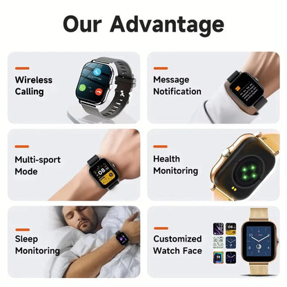 XiQeer Smart Watch For Women Men Wristwatch Bluetooth Call Player Music Fitness Sport Bracelet Sleep Monitor Digital Watches