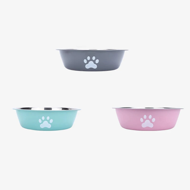 Dog bowl new pet bowl large capacity dog food bowl stainless steel anti-overturning household dog bowl pet supplies