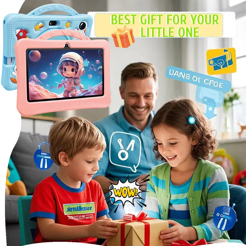 Kids Tablet Android 14 Inch 4+128GB 3200mAh Children Tablets Educational Learning Toys with Camera Children Toys Birthday Gifts