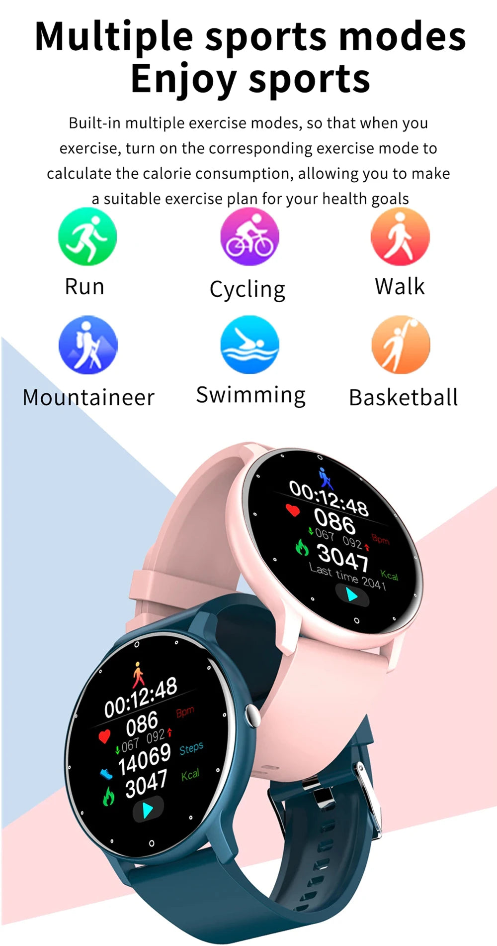 ZL02 Smart Watch Full Touch Screen Sport Fitness Watch IP67 Waterproof Bluetooth Rechargeab Smartwatch Gifts For Men and Women