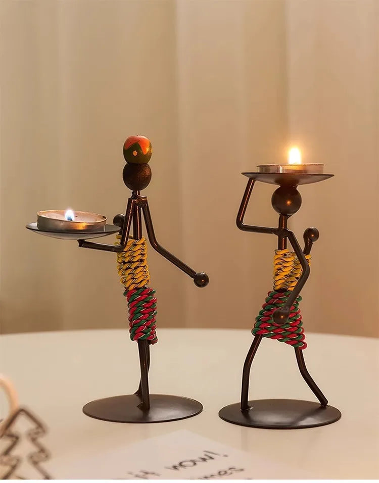 Light Luxury Table Decoration Candle Holder Iron Home Romantic Candlelight Dinner Metal Candle Holder Knick-knack Props