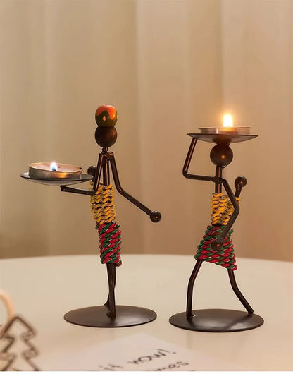Light Luxury Table Decoration Candle Holder Iron Home Romantic Candlelight Dinner Metal Candle Holder Knick-knack Props