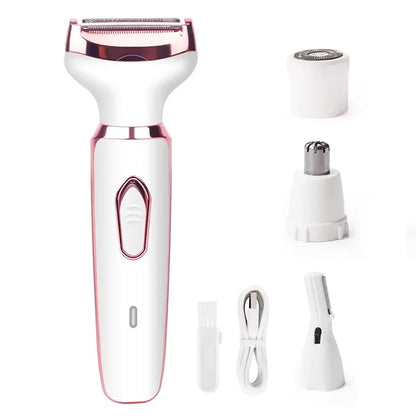 4in1 Electric Epilator Lady Shaver Body Arm Leg Hair Removal Device Painless Cordless Eyebrow Trimmer Women Razor USB Charging