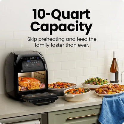 Multifunctional Digital Air Fryer+ Rotisserie, Dehydrator, Convection Oven, 17 Touch Screen Presets Fry, Roast, Dehydrate