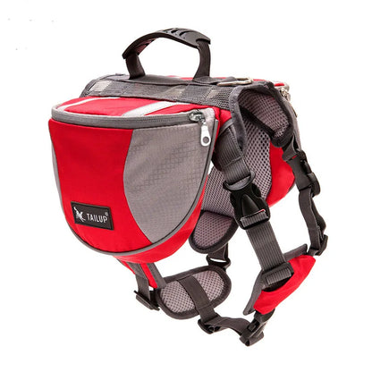 Portable dog backpack, snack bag, dog training bag, storage bag, backpack, travel bag, reflective tape backpack and back pocket