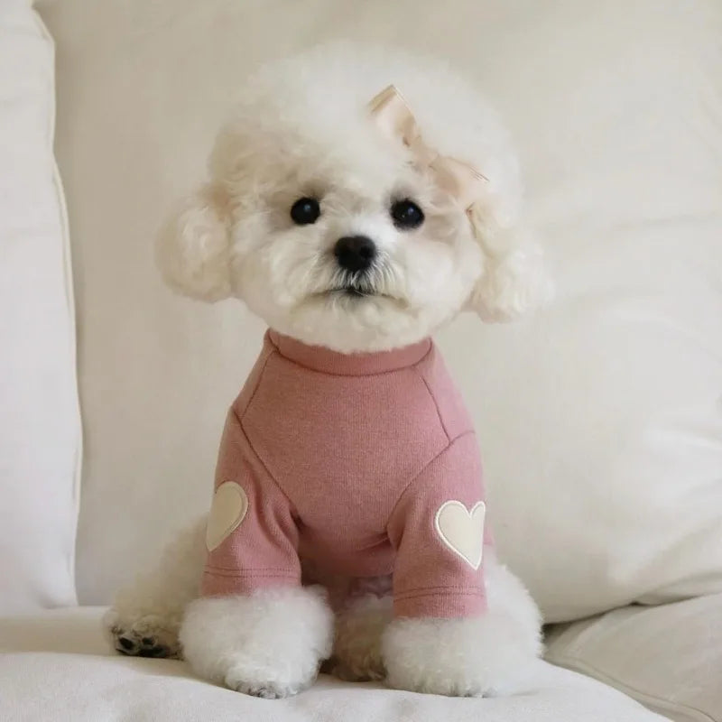 New Shirt Cat Pet Warm Clothes Pet Dog Clothes Base Designer Cute Love Bear Teddy Yorkshire Hoodie Puppy Clothing MWTJK01