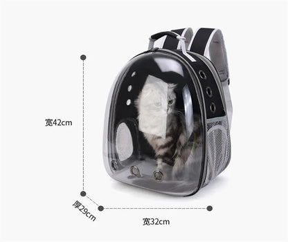 Pet Backpack Transparent Space Capsule Double Shoulder Cat Go Out Backpack Expandable Cat Bag Go Out Portable Small Dog Bag