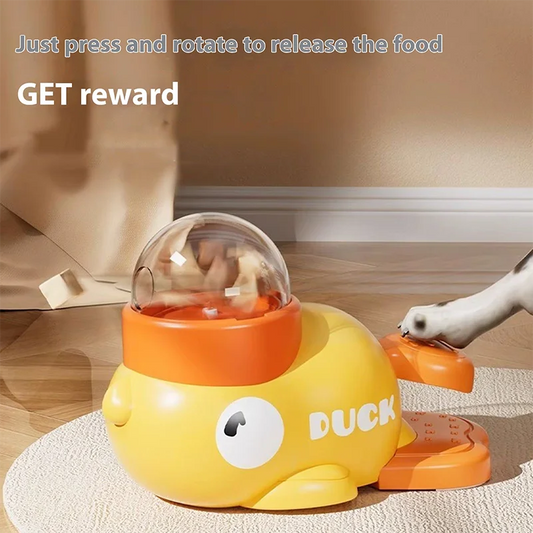 Dog food Feeder Cartoon Duck Design Pet Snack Puzzle Feeder Anti-Slip Puppy Automatic Dog Cat Food Dispenser Toy