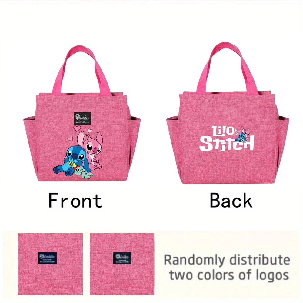 Stitch Insulated Lunch Bag - Waterproof Oxford Cloth, Aluminum Foil, Portable & Reusable Square Tote for Work, School, Picnic