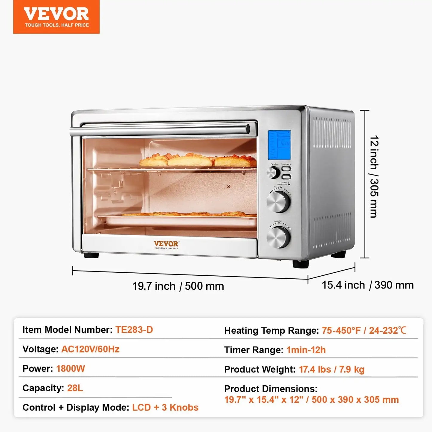 13-IN-1 Air Fryer Toaster Oven 28L 1800W Convection Oven for Home Use