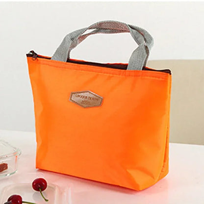 Lunch Box Camping Picnic Bag Lunch Bags Solid Color Portable Insulated Refrigerated Bag Cold Food Cooler Thermal Handbag Hot