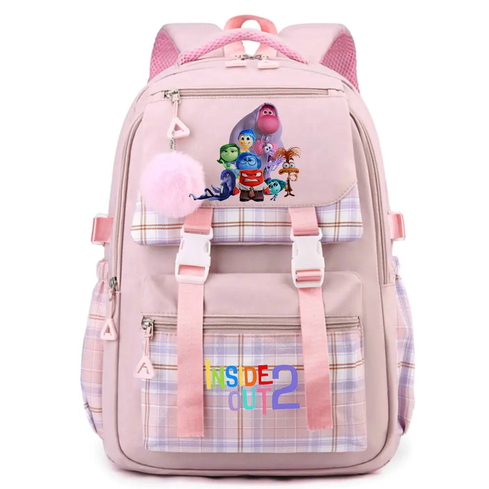 Inside Out 2 Girls Anime Cute Backpack Boy Cartoon Printed Schoolbag Children Large Capacity Book Bag Kids Shoulders Bag