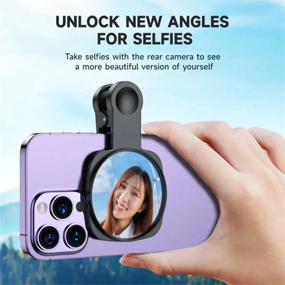 Smartphone Camera Mirror Reflection Clip Kit Portable Mobile Phone Camera Mirror Clip With Storage Bag Phone Rear Selfie Mirror