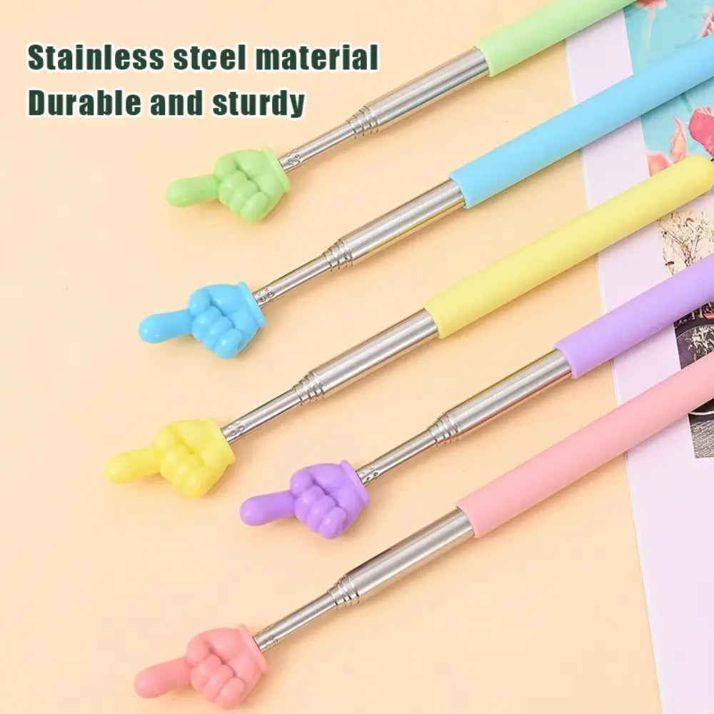 1PC Stainless Steel Teaching Tools Finger Design Whiteboard Pointer Teaching Stick Finger Reading Sticks Handheld Presenter