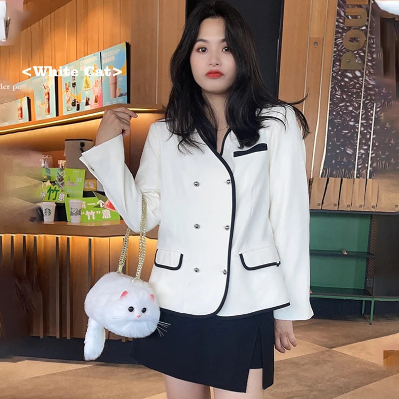 Design Patent Women Shoulder Female Cat Bag Shoppers Simple Fashion Zipper Handbags Shoulder Large Capacity Tote  Clutch Bags