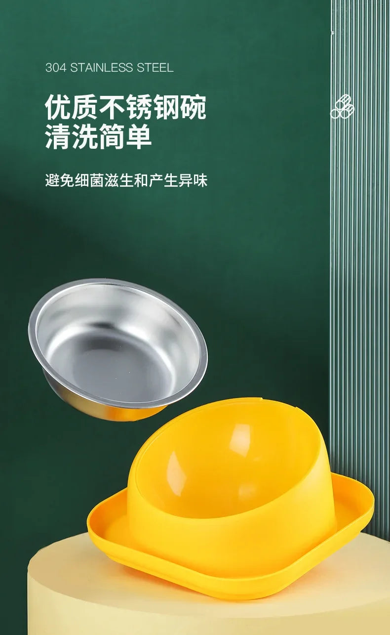 Pet bowl cat bowl oblique mouth bowl dog food bowl anti-knock dog bowl wholesale dog bowl drinking water integrated pet feeder