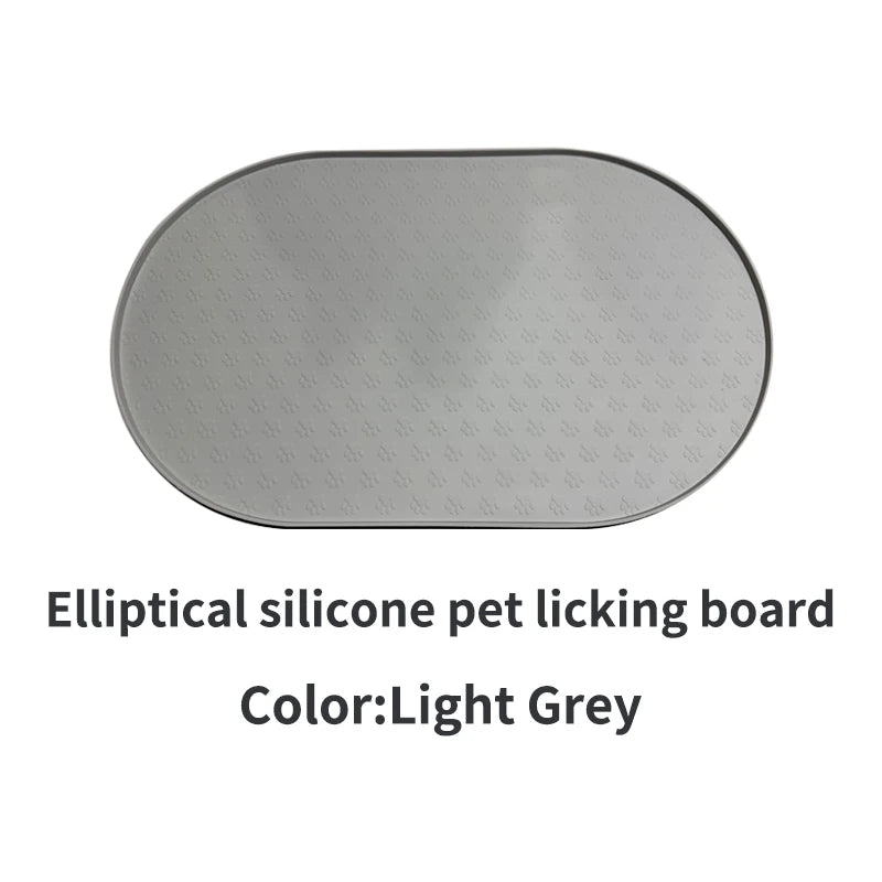 6-color available pet meal MATS, dog eating MATS, pet dog feeding MATS, silicone material, oval shape, easy to clean