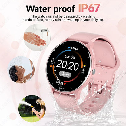 LIGE 2025 Smart watch Ladies Full touch Screen Sports Fitness watch IP67 waterproof Bluetooth For Android iOS Smart watch Female