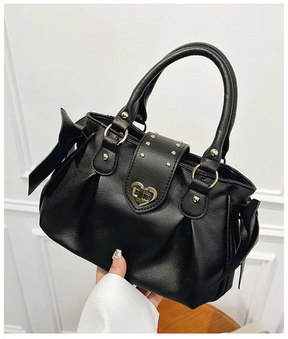 Sweet Bow Lolita Pink Hand Bag Purse Women Harajuku Love Heart Soft Crossbody Bag Lady Kawaii Large Capacity Shoulder Bag Female