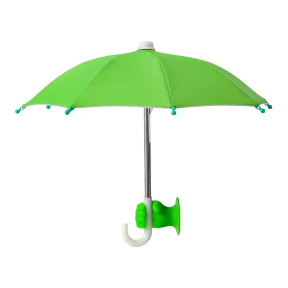 Fist Shape Motorcycle Umbrella - Suction Cup Phone Mount & Silver Coating UV Protection, Windproof Mini Foldable Rain Sun Shade