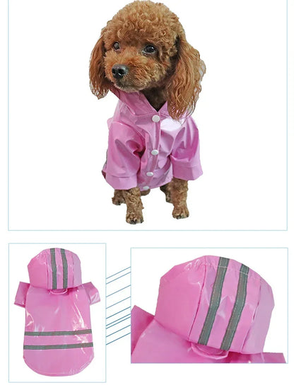 Small Dog Raincoat Reflective Waterproof Windproof Pet Dog Coat Puppy Cats Raincoat Chihuahua Bulldog Pets Cape Poncho Clothes