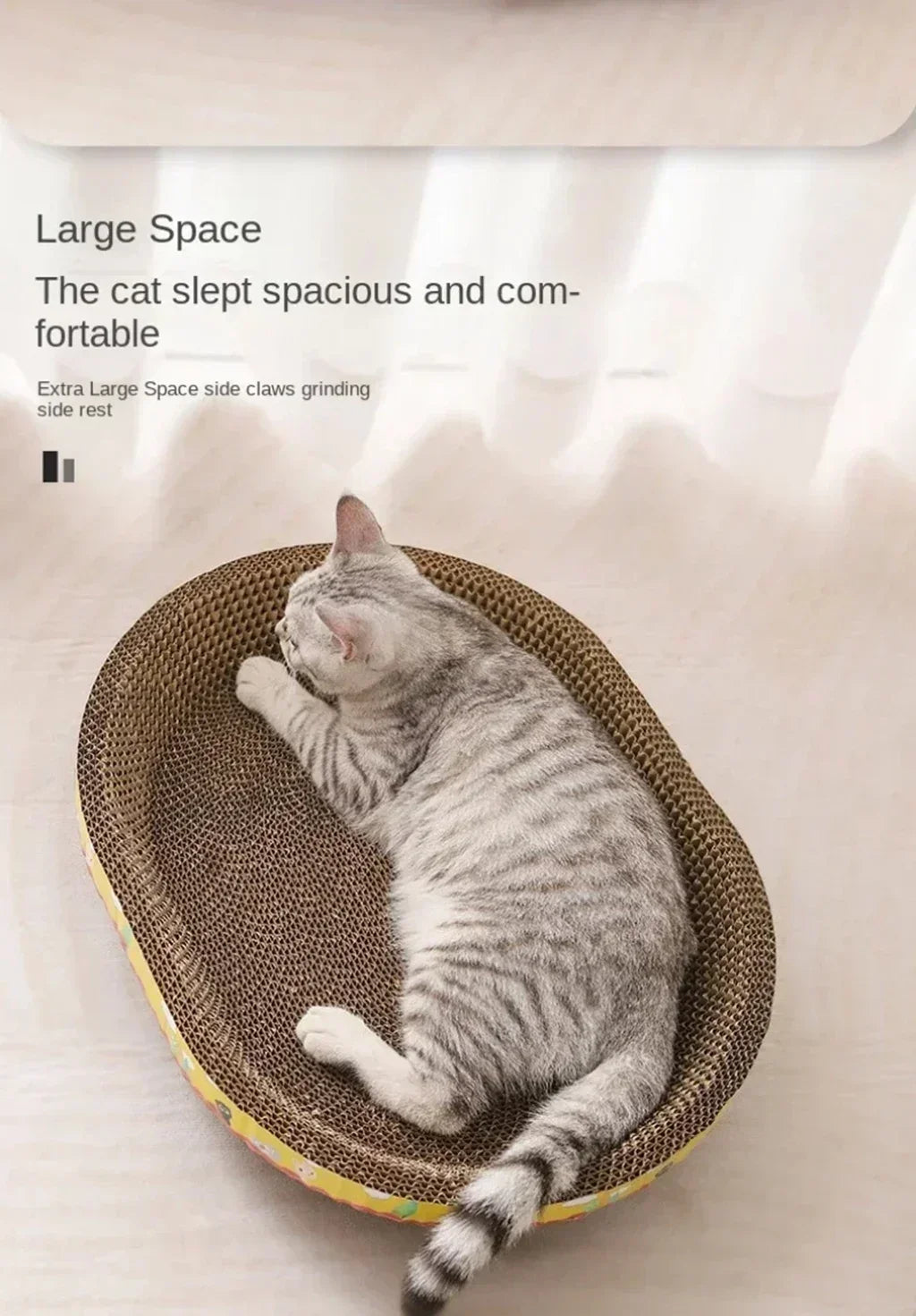 Oval Cat Scratching Board Protect Furniture Grinding Claw Toys  Corrugated Paper Wear-resistant Cat Nest Cat Accessories
