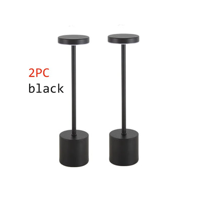 2pcs USB Rechargeable LED Desk Lamp Stepless Dimming Tricolor Touch Night Light Bedside Light Bar Hotel Decoration