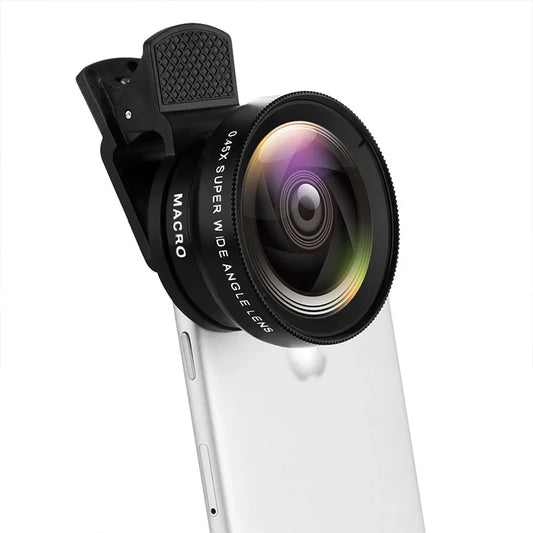 Daily Phone Camera Lens 0.45X Ultra Wide Angle + 12.5X Macro Lens Universal Clip-On Camera Lens For Most Smartphones