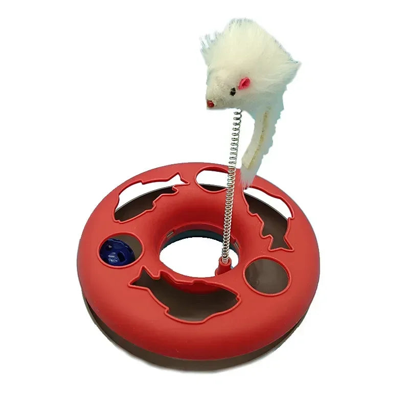 Funny Cat Toys for Indoor Cats Interactive Kitten Toys Roller Tracks with Catnip Spring Pet Toy with Exercise Balls Teaser Mouse