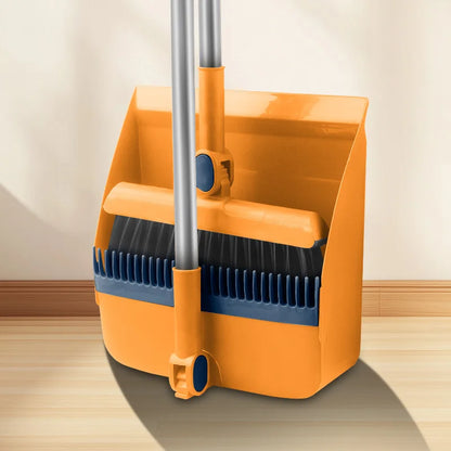 Household Broom Dustpan Combo Set Soft Bristle Broom Strips Nonstick Hair Folding Storage Not Taking Up Space