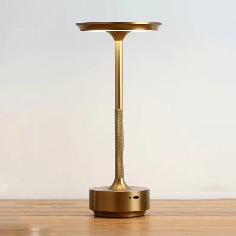 Aluminum Alloy Simple Decorative Lamp LED Night Light Infinitely Dimmable Atmosphere Retro Portable Rechargeable Touch Desk Lamp