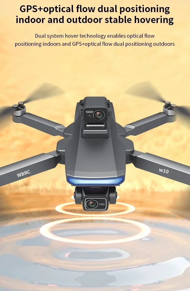 Drone W10 with 4.5 Inch Screen 3-Axis Anti-shake Gimbal Drones 4K Aerial Brushless RC Quadcopter 5G GPS 8K HD Cameras EIS Dron