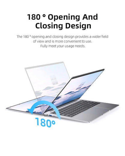 Xiaman Laptop Computer Windows 11 Pro Intel Atom A3950 Quad-Core 2025 Notebook PC 12GB RAM 1TB 2TB SSD 1920*1080 Office Computer