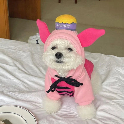 Autumn Winter Pet Cat Sweatshirt Warm Fleece Cosplay Animal Hoodies Overalls for Small Dogs Funny York Halloween Kitten Clothing