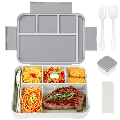 1330ML Lunch Box Adult Bento Boxes Food Containers with 6 Compartment and Tableware For Snack Work School Microwave Oven Heating