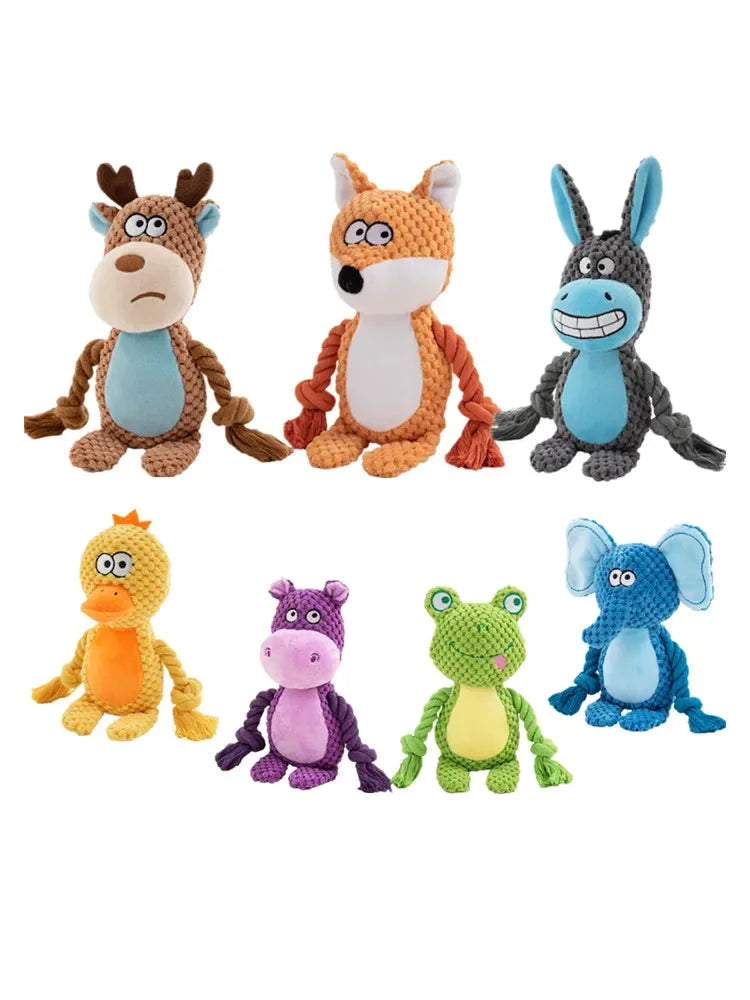 Chew Dog Dogs Sound Plush Small Stuffed For Raw Bite Supplies Resistant Squeaker Joint Rattle Toy Pet Toys Indestructible Puppy