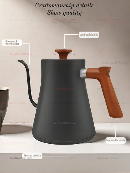 0.9L Electric Drip Coffee Kettle Stainless Steel Teapot With Precise Flow Control For Hand Brewed Coffee And Pour Over Brewing