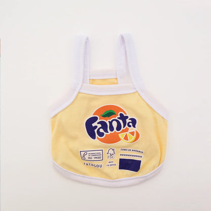 Summer new spring/summer cat and dog clothes thin style, western-style dopamine fruit soda suspender, cute vest style short styl