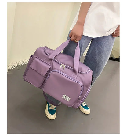 Carry On Travel Bag Large Capacity Gym Bag Weekender Overnight Duffle Bags With Shoe Compartment Sports Fitness Bags for Women