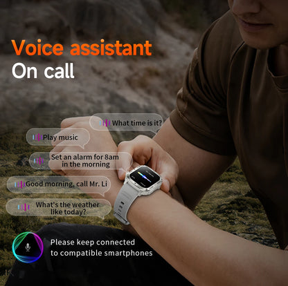 LIGE New Premium Military Smart Watch Men Flashlight Waterproof Outdoor Sport Tracker Bluetooth Call Smartwatch 400mAh Battery