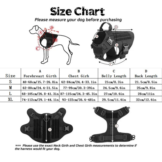 Large Dog Collar Dog Harness And Leash Set Pet Vest Tactical German Shepherd Harnesses For Small Dogs