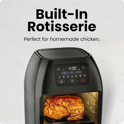 Multifunctional Digital Air Fryer+ Rotisserie, Dehydrator, Convection Oven, 17 Touch Screen Presets Fry, Roast, Dehydrate